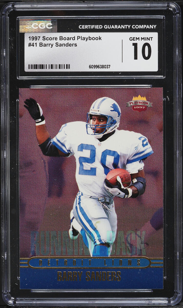 1997 Score Board Playbook Barry Sanders #41 CGC 10 GEM MINT