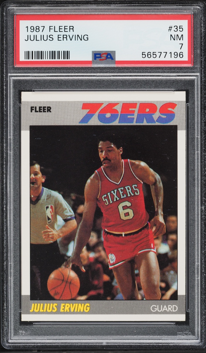 1987 Fleer Basketball Julius Erving #35 PSA 7 NRMT