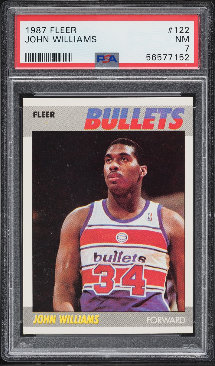 1987 Fleer Basketball John Williams ROOKIE #122 PSA 7 NRMT