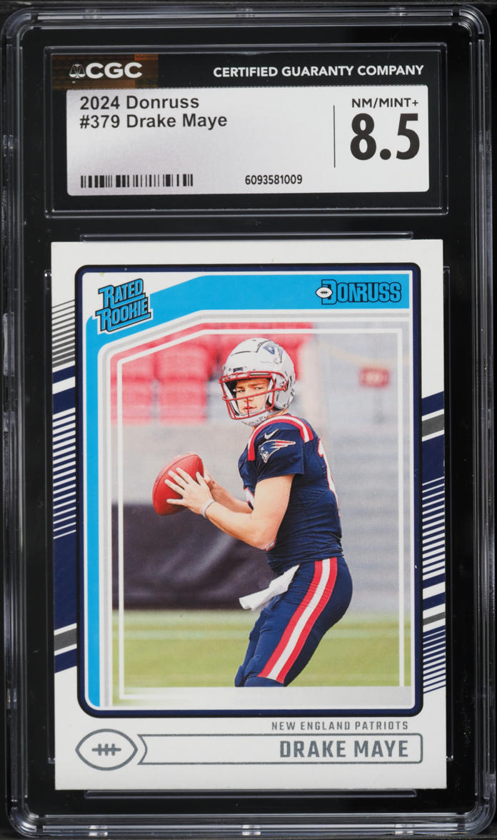 2024 Donruss Football Drake Maye ROOKIE #379 CGC 8.5 NM-MT+