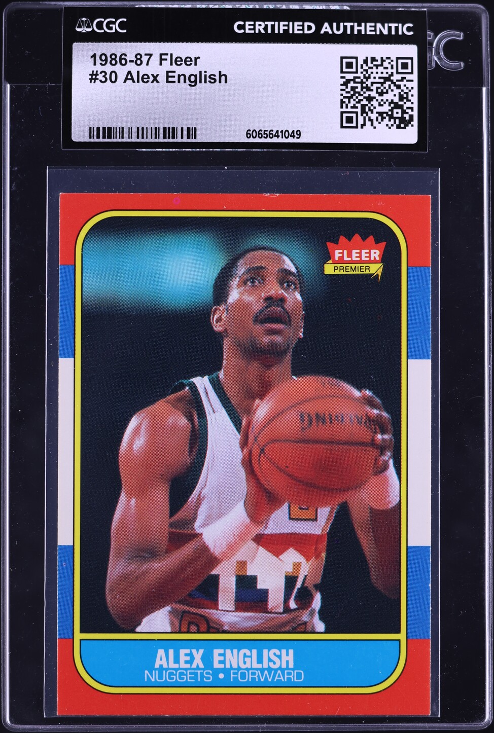 1986 Fleer Basketball Alex English #30 CGC AUTH