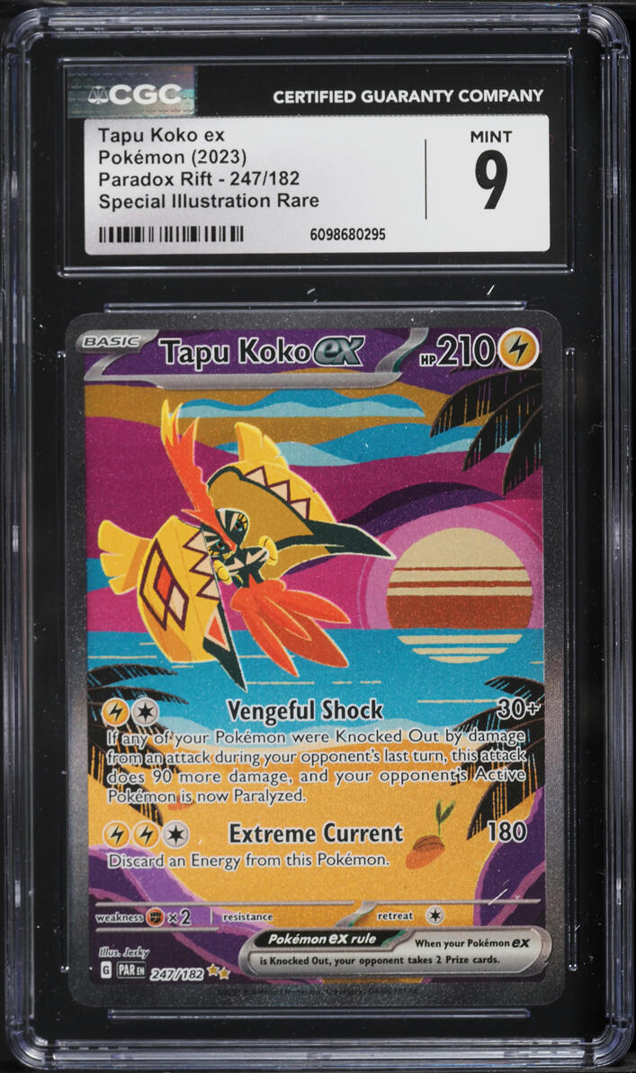 2023 Pokemon Scarlet & Violet Paradox Rift SIR Tapu Koko ex #247 CGC 9 MINT