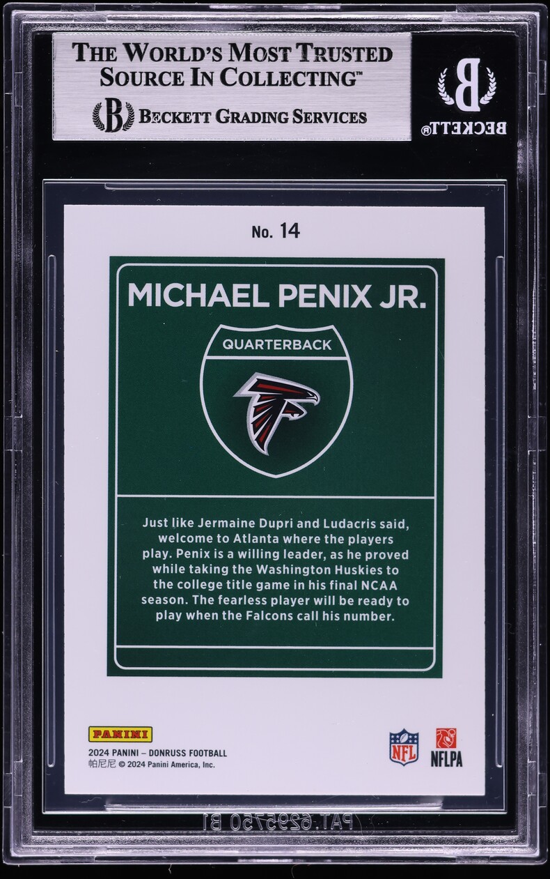 2024 Donruss Downtown! Michael Penix Jr. ROOKIE #14 BGS 9 MINT