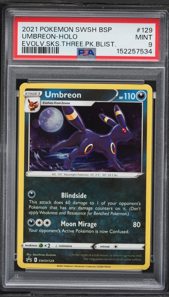 2021 Pokemon Sword & Shield Promo Evolving Skies Holo Umbreon #SWSH129 PSA 9 MINT