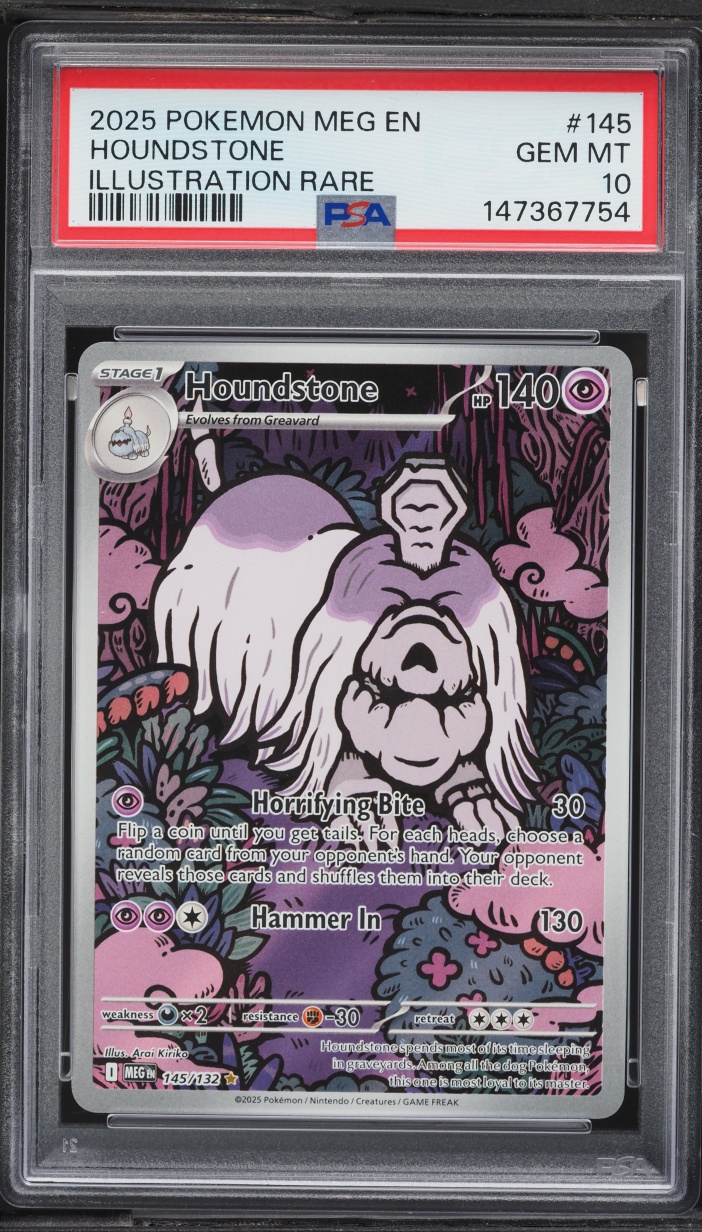 2025 Pokemon Mega Evolution IR Houndstone #145 PSA 10 GEM MINT