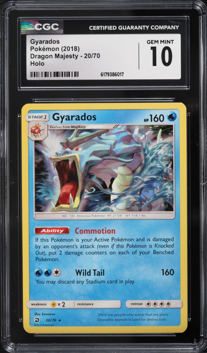2018 Pokemon Sun & Moon Dragon Majesty Holo Gyarados #20 CGC 10 Gem Mint