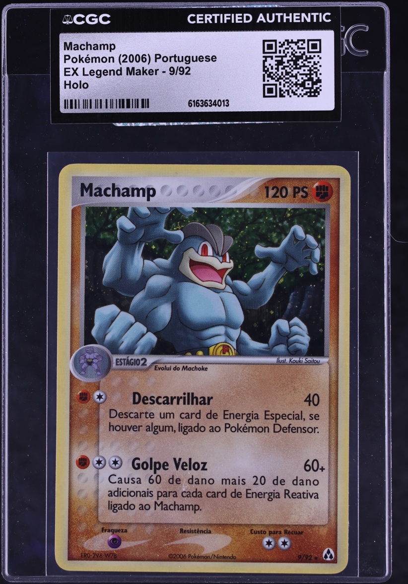 2006 Pokemon Portuguese EX Legend Maker Holo Machamp #9 CGC AUTH