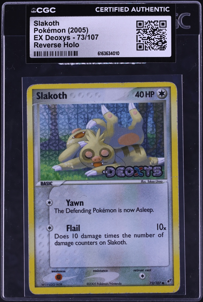 2005 Pokemon EX Deoxys Reverse Holo Slakoth #73 CGC AUTH