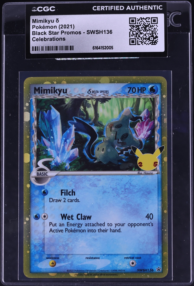 2021 Pokemon Sword & Shield Promo Celebrations Holo Mimikyu #SWSH136 CGC AUTH