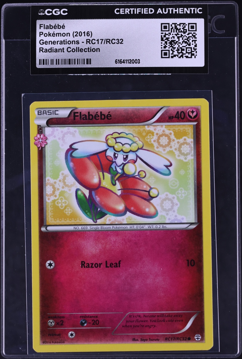 2016 Pokemon XY Generations Radiant Collection Flabebe #RC17 CGC AUTH