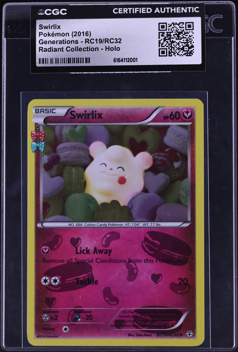 2016 Pokemon XY Generations Radiant Collection Holo Swirlix #RC19 CGC AUTH