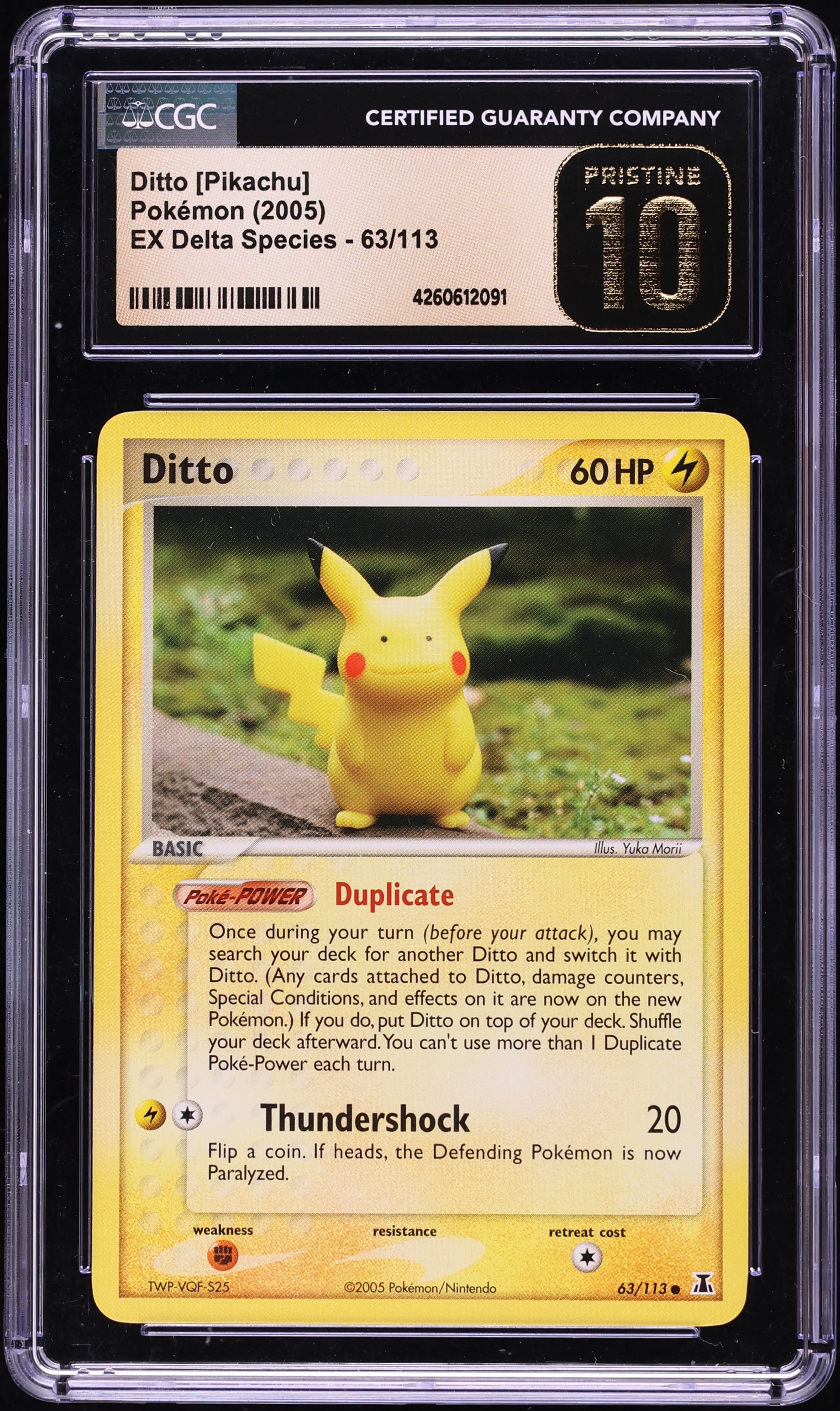 2005 Pokemon EX Delta Species Ditto Pikachu #63 CGC 10 PRISTINE