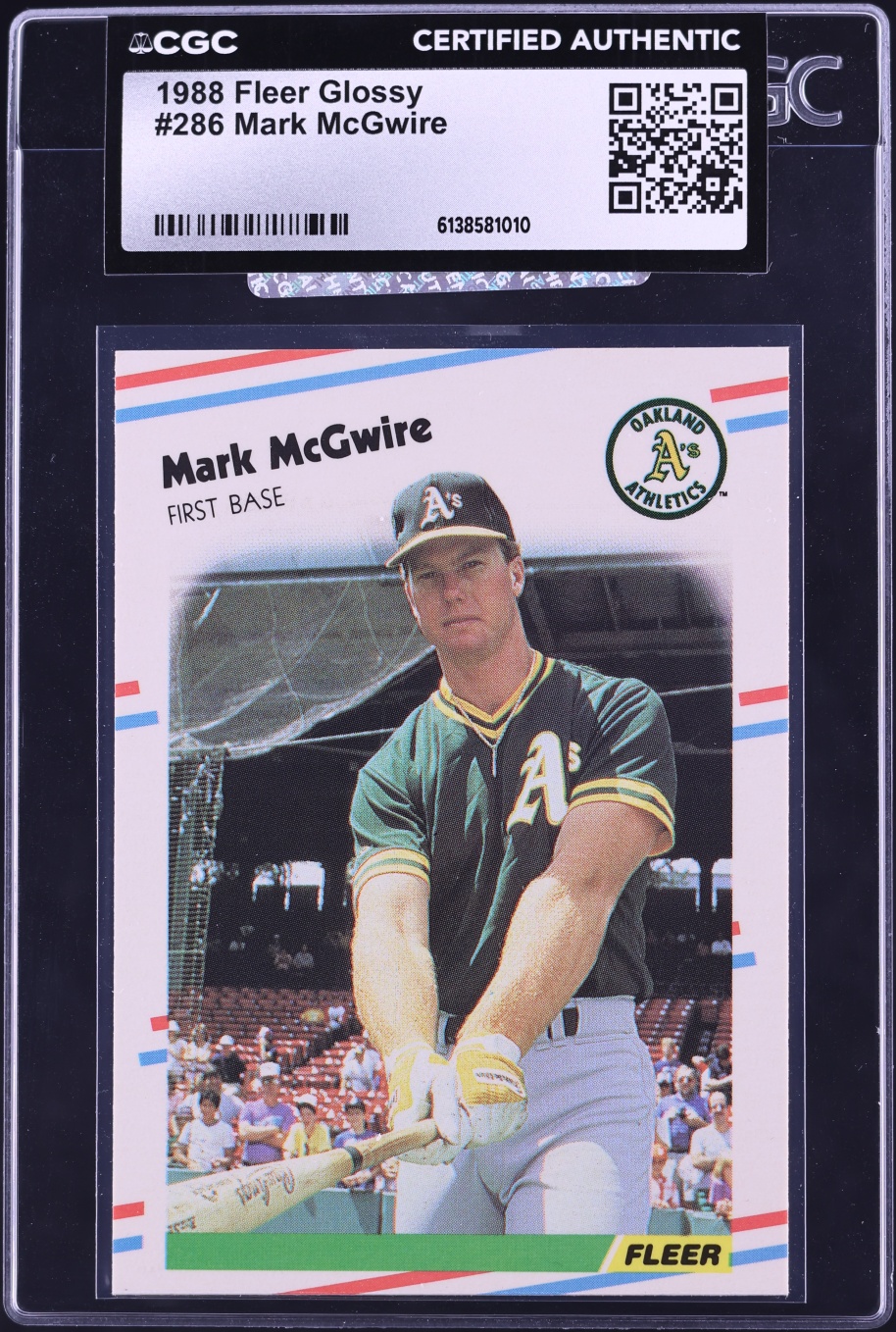1988 Fleer Glossy Mark McGwire #286 CGC AUTH