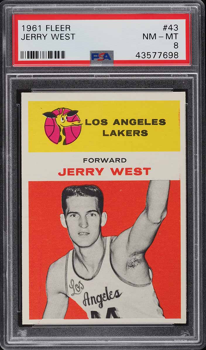 1961 Fleer Basketball Jerry West ROOKIE #43 PSA 8 NM-MT on Fanatics Collect