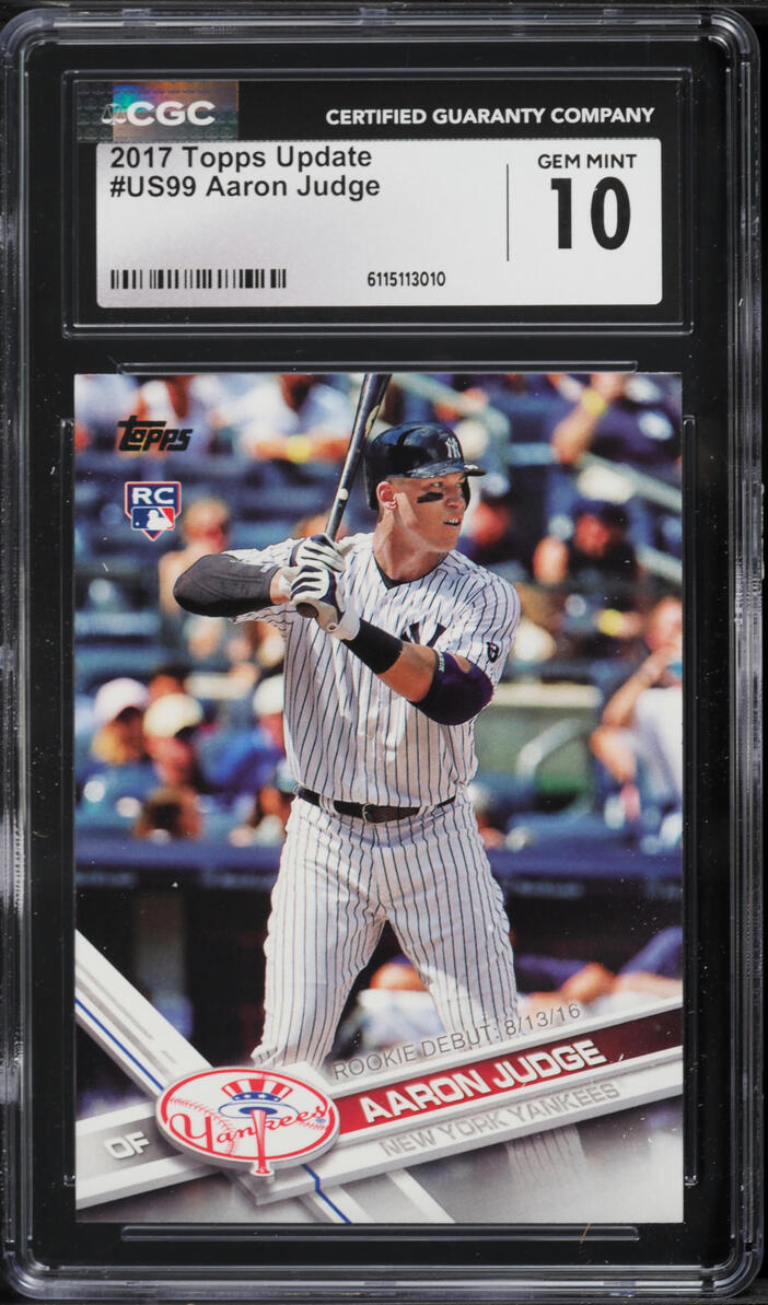 2017 Topps Update Aaron Judge ROOKIE #US99 CGC 10 GEM MINT