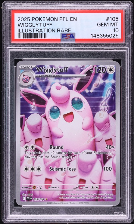 2025 Pokemon Mega Evolution Phantasmal Flames IR Wigglytuff #105 PSA 10 GEM MINT