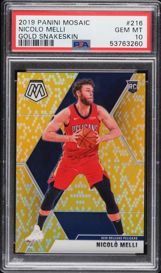 2019 Panini Mosaic Gold Snakeskin Nicolo Melli ROOKIE 1/8 #216 PSA 10 GEM MINT