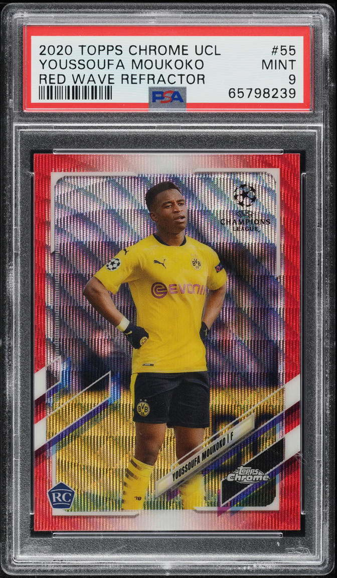 2020 Topps Chrome Merlin UEFA Aqua Prism Refractor Youssoufa