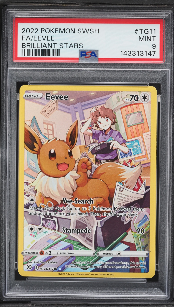 2022 Pokemon Sword & Shield Brilliant Stars Trainer Gallery CHR Eevee #TG11 PSA 9 MINT