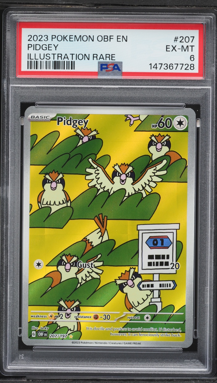2023 Pokemon Scarlet & Violet Obsidian Flames IR Pidgey #207 PSA 6 EXMT