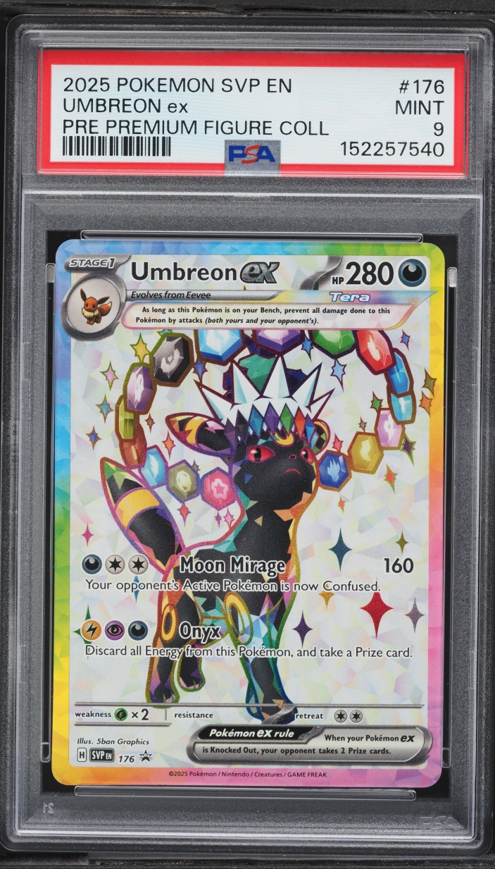 2025 Pokemon SV Promo Prismatic Evolutions Figure Full Art Umbreon EX #176 PSA 9 MINT