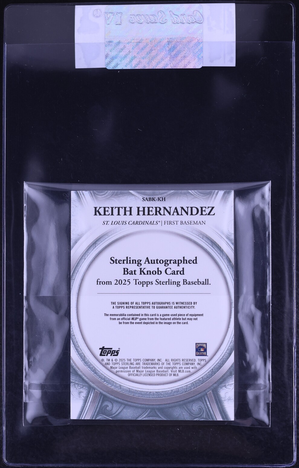 2025 Topps Sterling Bat Knobs Keith Hernandez RELIC AUTO 1/1 #SABK-KH CGC AUTH