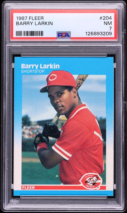 1987 Fleer Barry Larkin ROOKIE #204 PSA 7 NRMT