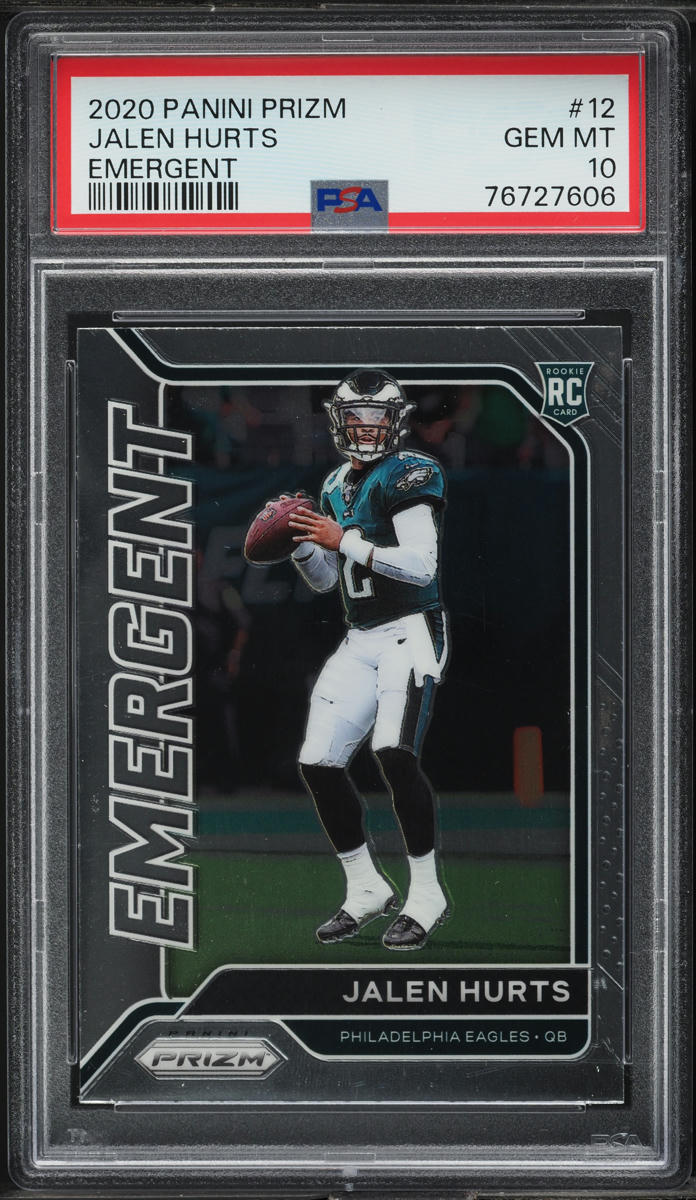 2020 Panini Prizm Emergent Jalen Hurts ROOKIE #12 PSA 10 GEM MINT