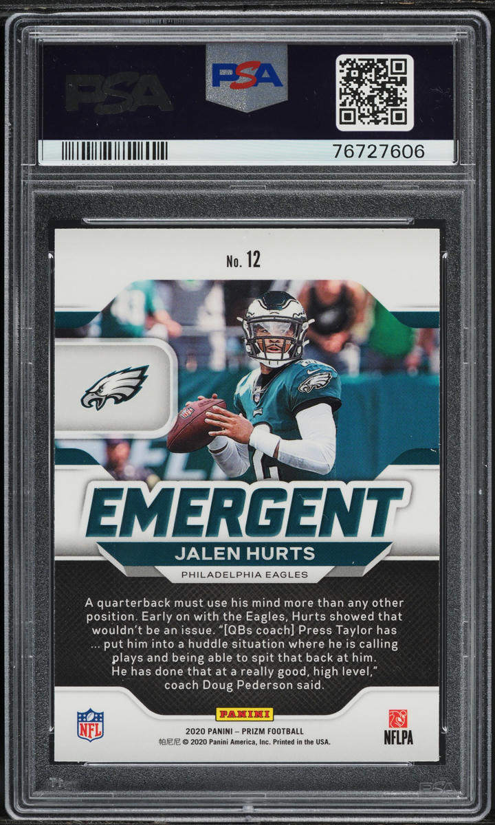 2020 Panini Prizm Emergent Jalen Hurts ROOKIE #12 PSA 10 GEM MINT
