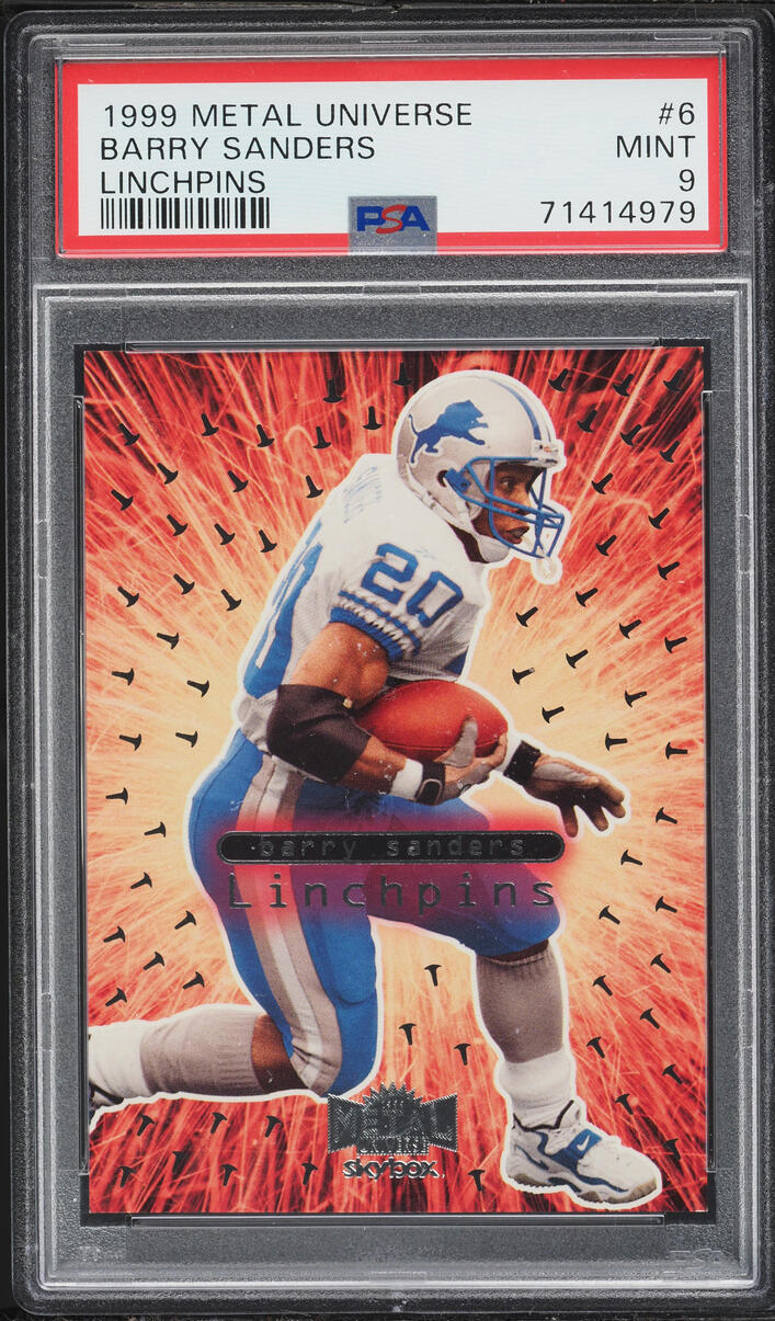 1999 Metal Universe Linchpins Barry Sanders #6 PSA 9 MINT