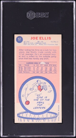 1969 Topps Basketball Joe Ellis #57 SGC 2.5 GD+