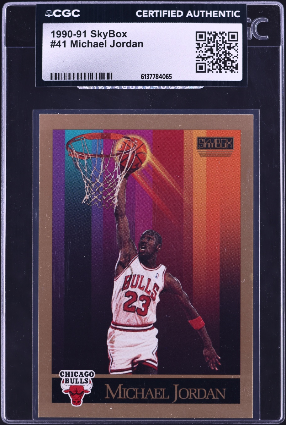 1990 Skybox Basketball Michael Jordan #41 CGC AUTH