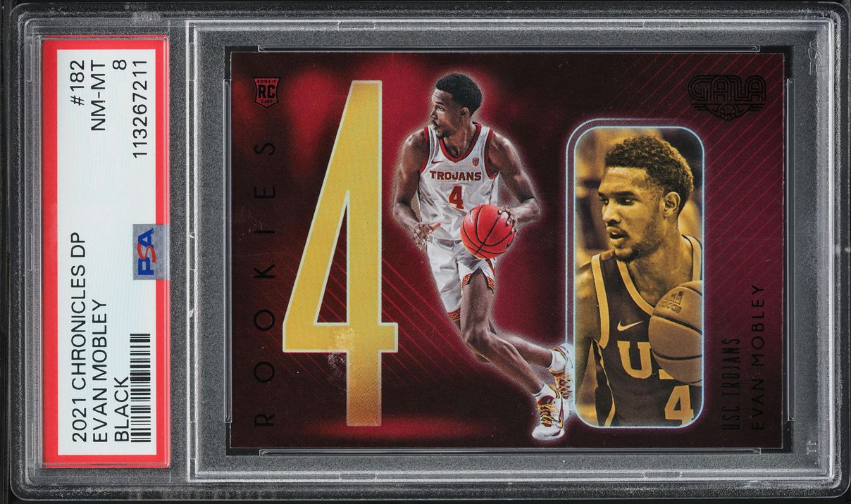 2021 Panini Chronicles Draft Picks Black Evan Mobley ROOKIE #182 PSA 8 NM-MT