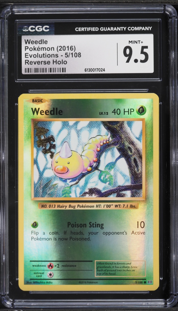 2016 Pokemon XY Evolutions Reverse Holo Weedle #5 CGC 9.5 MINT+