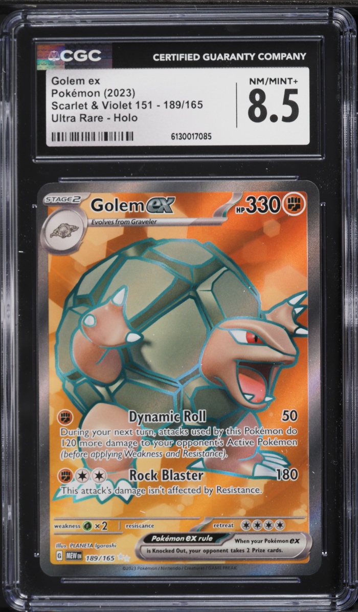 2023 Pokemon Scarlet & Violet 151 Full Art Golem ex #189 CGC 8.5 NM-MT+