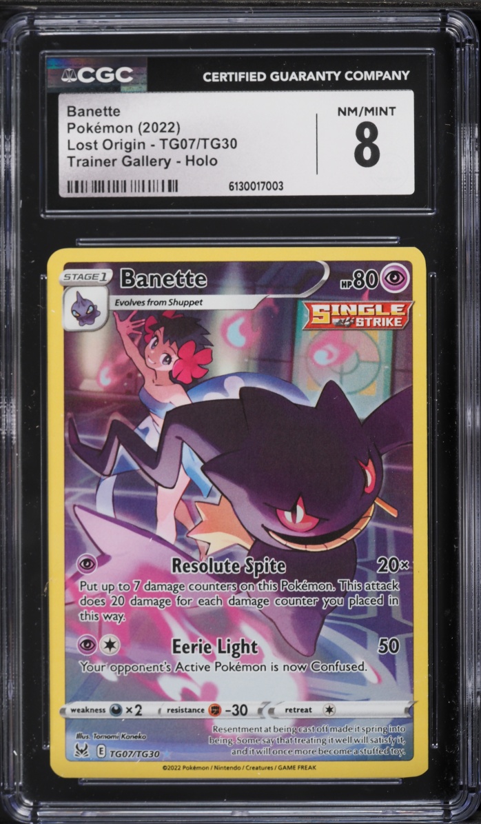 2022 Pokemon Sword & Shield Lost Origin CHR Banette #TG07 CGC 8 NM-MT