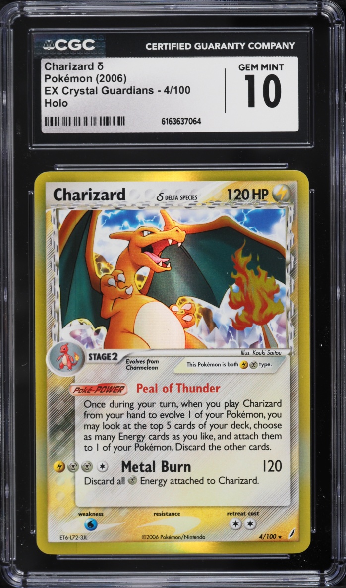 2006 Pokemon EX Crystal Guardians Holo Charizard #4 CGC 10 GEM MINT
