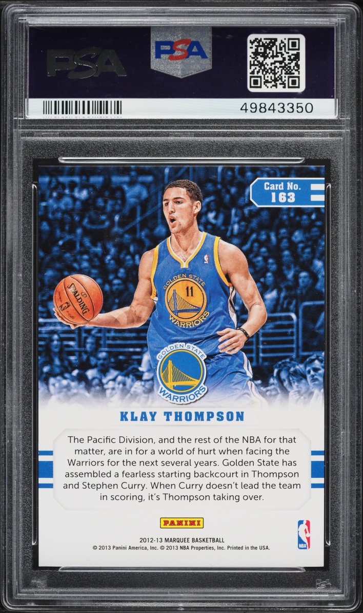 2012 Panini Marquee Klay Thompson ROOKIE #163 PSA 9 MINT
