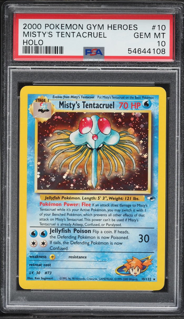 2000 Pokemon Gym Heroes Holo Misty's Tentacruel #10 PSA 10 GEM MINT