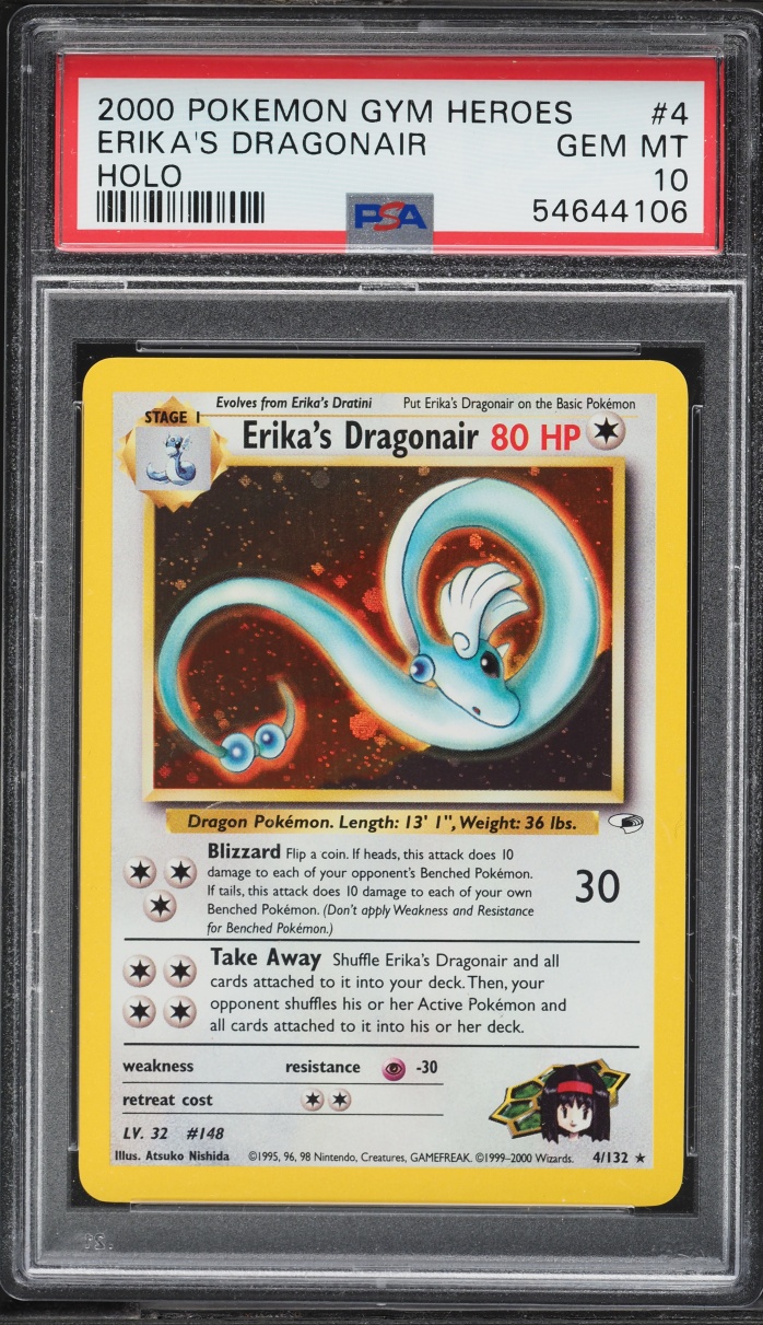 2000 Pokemon Gym Heroes Holo Erika's Dragonair #4 PSA 10 GEM MINT