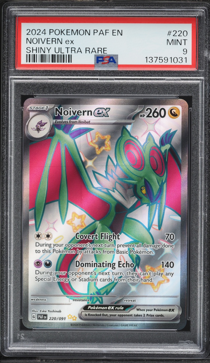 2024 Pokemon Scarlet & Violet Paldean Fates Full Art Noivern ex #220 PSA 9 MINT
