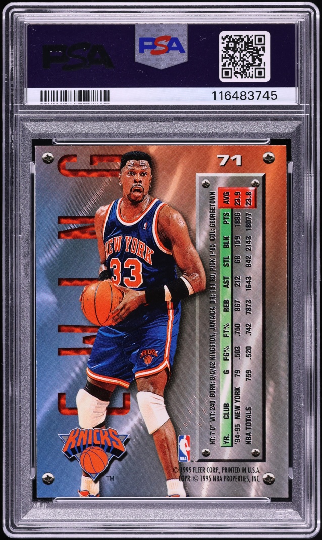 1995 Metal Basketball Patrick Ewing #71 PSA 6 EXMT