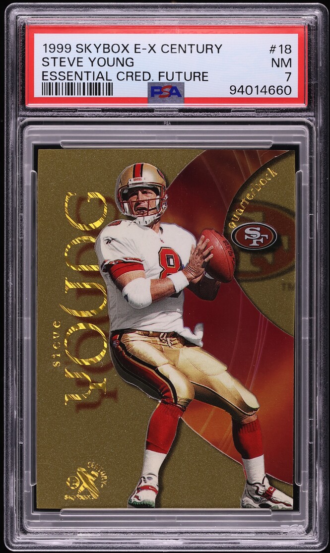 1999 Skybox E-X Century Essential Credentials Future Steve Young /73 #18 PSA 7 NRMT - Photo 1