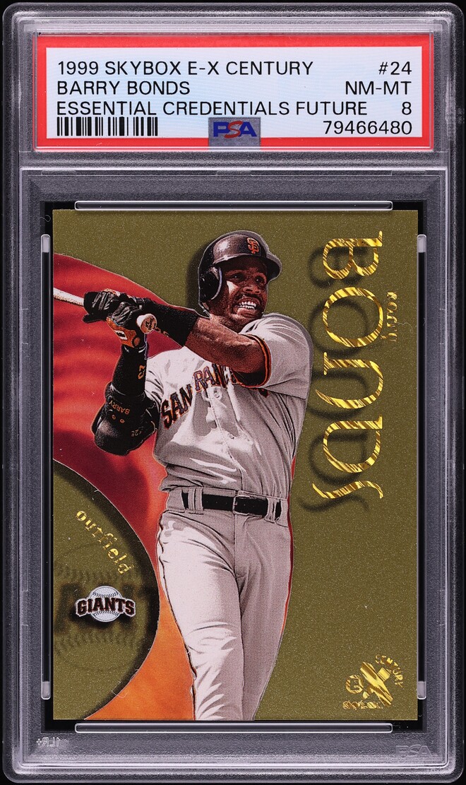 1999 Skybox E-X Century Essential Credentials Future Barry Bonds /97 #24 PSA 8 NM-MT - Photo 1