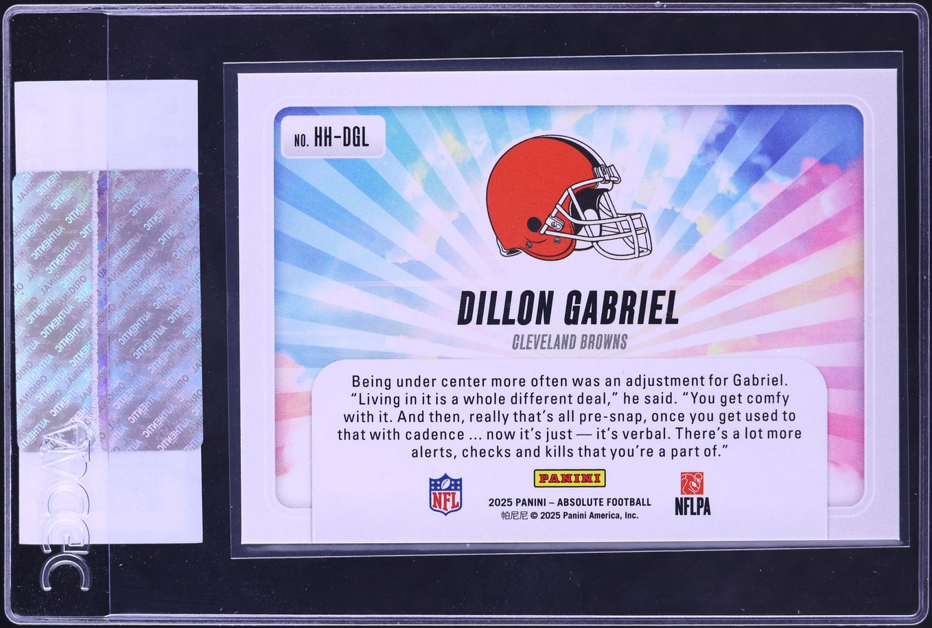 2025 Absolute Hog Heaven Dillon Gabriel ROOKIE #HH-DGL CGC AUTH
