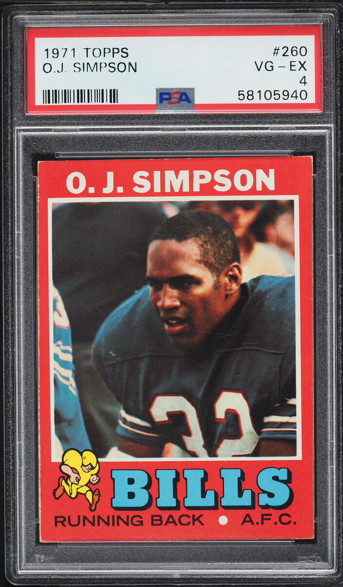 1971 Topps Football O.J. Simpson #260 PSA 4 VGEX