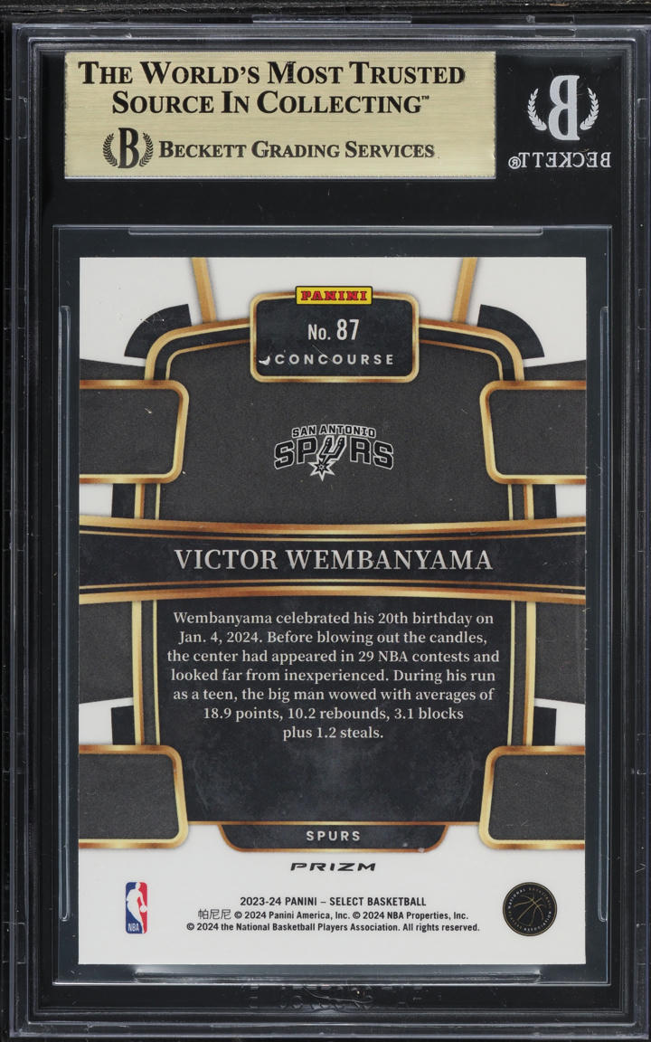 2023 Select Concourse Tectonic Prizm Victor Wembanyama ROOKIE #87 BGS 9.5 GEM