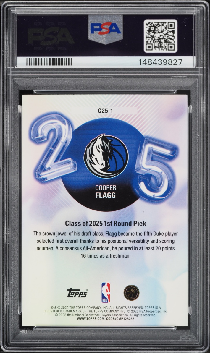 2025 Topps Class Of '25 Cooper Flagg ROOKIE #C25-1 PSA 9 MINT