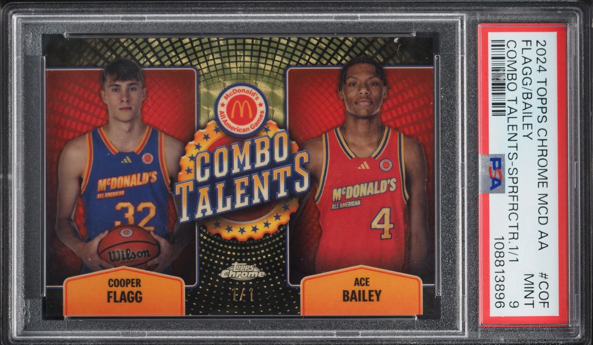 2024 Topps Chrome McDonald's Combo Superfractor Cooper Flagg Bailey ROOKIE 1/1 PSA 9