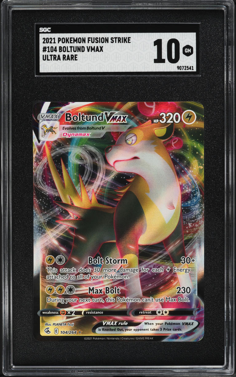 2021 Pokemon Fusion Strike Ultra Rare Boltund Vmax #104 SGC 10 GEM MINT - Main Image